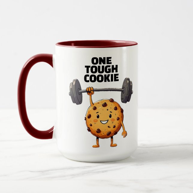 Funny Tough Cookie Lifting Barbell Mug (Left)