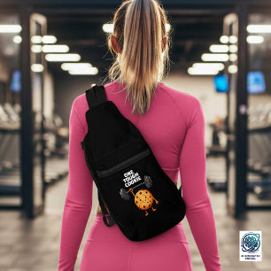 Funny Tough Cookie Lifting Barbell Sling Bag