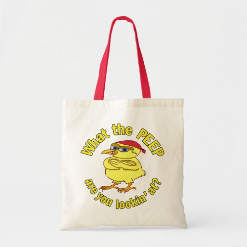 Funny Tough Easter Chick Chicken Peep Humor Tote Bag