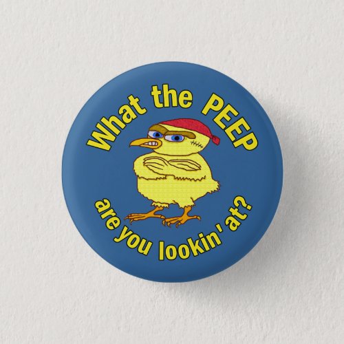 Funny Tough Easter Chick Small Pinback Button