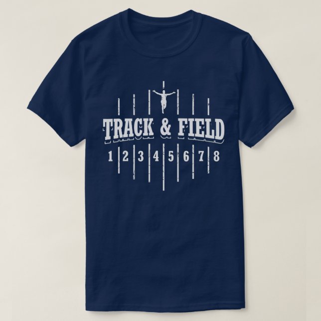 Funny Track and Field Design Runner Numbers  T-Shirt (Design Front)