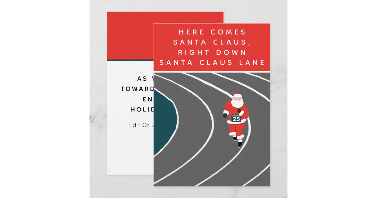 Funny Track & Field Runner Christmas Cards Zazzle