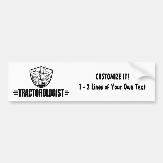 Funny Tractor Bumper Sticker (Front)