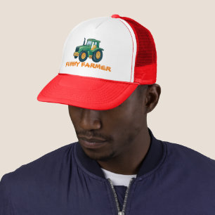 Funny Tractor Cartoon Design Trucker Hat