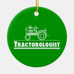 Funny Tractor Ceramic Ornament