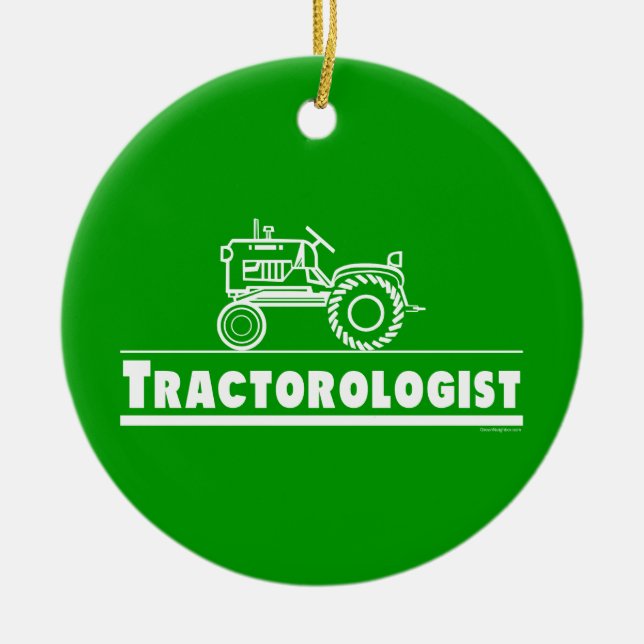 Funny Tractor Ceramic Ornament (Front)