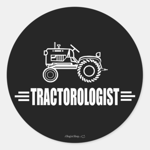 Funny Tractor Classic Round Sticker