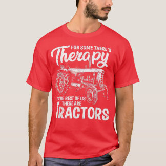 Funny Tractor Farmer Therapy Vintage Farm Tractor T-Shirt