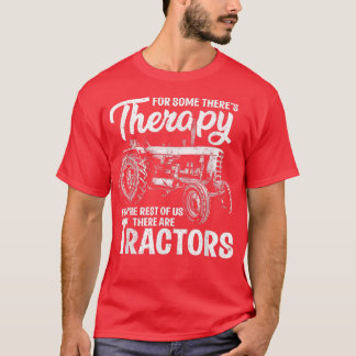 Funny Tractor Farmer Therapy Vintage Farm Tractor  T-Shirt