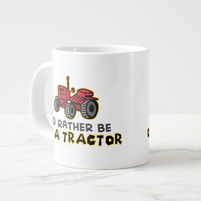 Funny Tractor Giant Coffee Mug (Front Left)