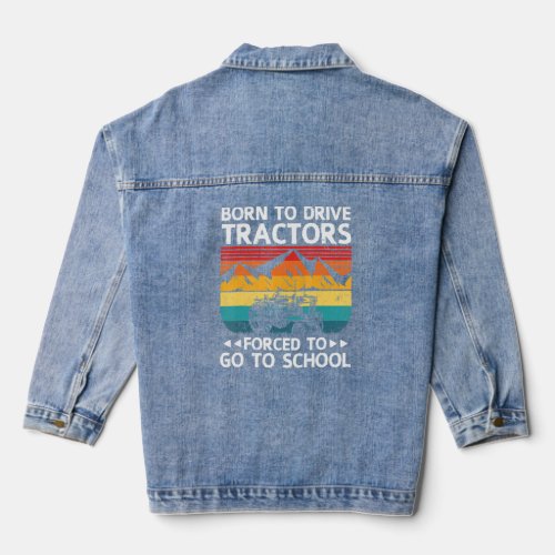 Funny Tractor  Graphic For Girls And Boys Tractor  Denim Jacket