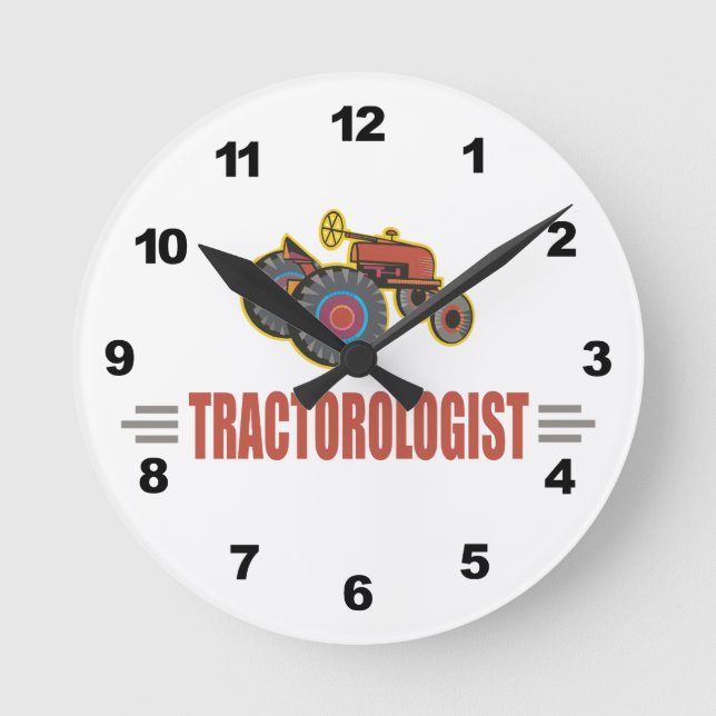 Funny Tractor Round Clock (Front)