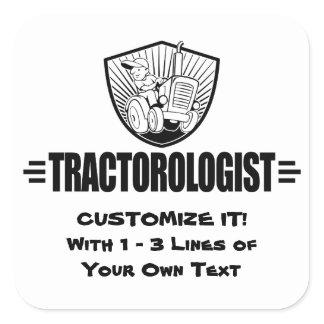 Funny Tractor Square Sticker