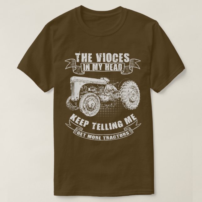 Funny Tractor Tee Get More Tractors Farmer Design  (Design Front)