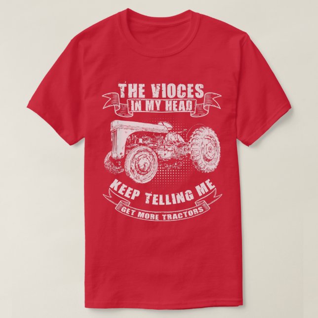 Funny Tractor Tee Get More Tractors Farmer Design  (Design Front)