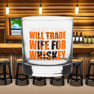 Funny trade Wife word art Whiskey Glass
