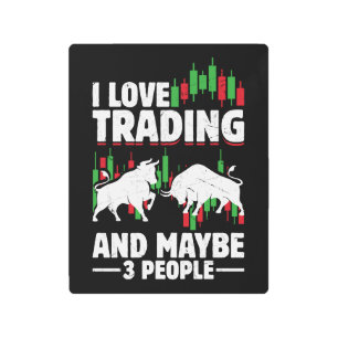 Funny Trading Quote Bull & Candlestick Daytrading Metal Print