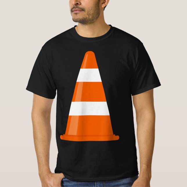 Funny Traffic Cone Costume Easy Simple Halloween C T-Shirt (Front)