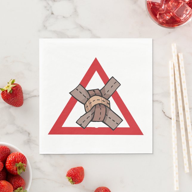 Funny Traffic Jam Knot Warning Road Sign  Napkins (Creator Uploaded)