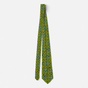 Funny traffic signs - green, black & Yellow Tie