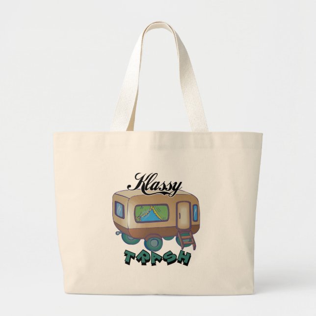 Funny Trailer Park Shirts and Gifts Large Tote Bag (Front)