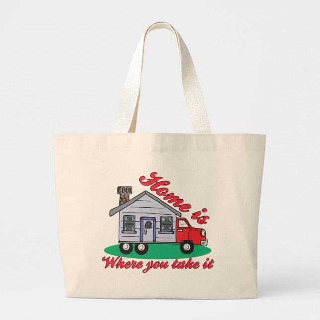 Funny Trailer Park Shirts and Gifts Large Tote Bag (Front)