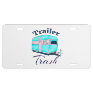 Funny Trailer Trash RV Camping License Plate