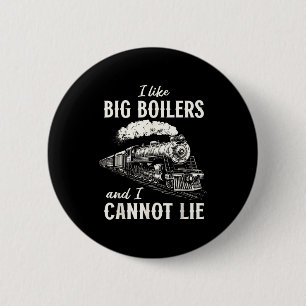 Funny Train Big Boilers Steam Locomotive Freight Button