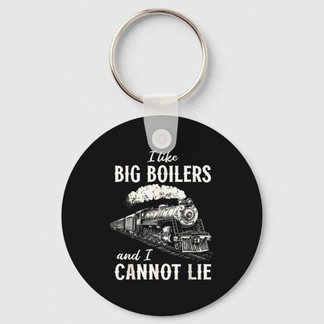 Funny Train Big Boilers Steam Locomotive Freight  Keychain (Front)