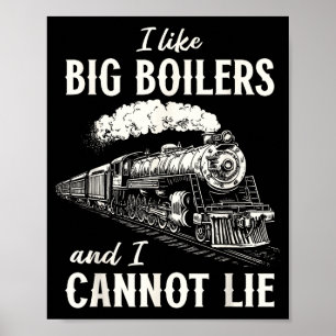 Funny Train Big Boilers Steam Locomotive Freight  Poster
