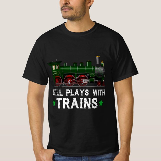 Funny Train For Trains Lovers Men Train Engine Dri T-Shirt (Front)
