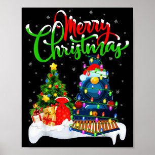 Funny Train Lover Xmas Lighting Santa Train Christ Poster