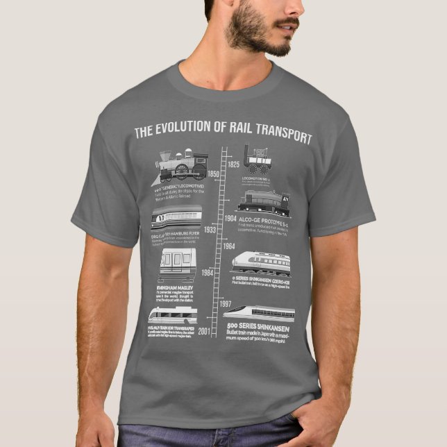 Funny Train Railway Locomotive Steam Model T-Shirt (Front)