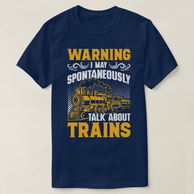 Funny Trains Railroad Graphic and Railway Lovers T-Shirt (Design Front)