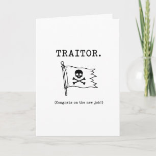 Funny Traitor Coworker Leaving New Job Goodbye Card