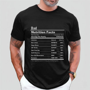 Funny Traits Custom Dad Fathers Day Nutrition Fact T-Shirt