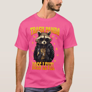 Funny Trash Panda Boss Level Raccoon T-Shirt
