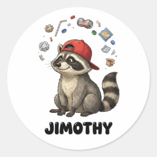 Funny Trash Panda Raccoon Jimothy Classic Round Sticker