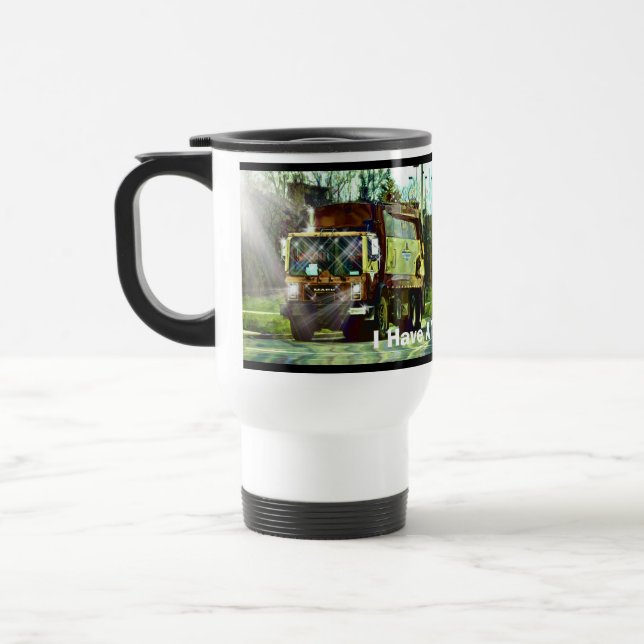 Funny Trash Truck-Driver's Travel Mug (Left)