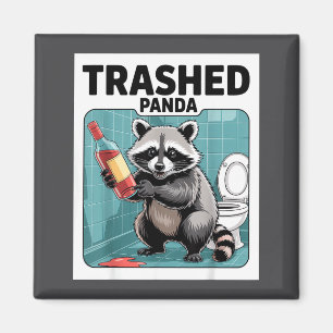 Funny Trashed Panda Raccoon Gets Drunk  Magnet