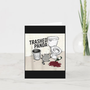 Funny Trashed Panda Racoon Gets Drunk  Card