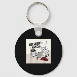 Funny Trashed Panda Racoon Gets Drunk  Keychain