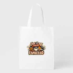 Funny Travel Coffee Lover Hat Grocery Bag