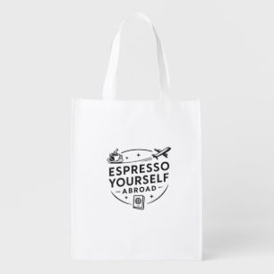 Funny Travel Coffee Lover Hat Grocery Bag