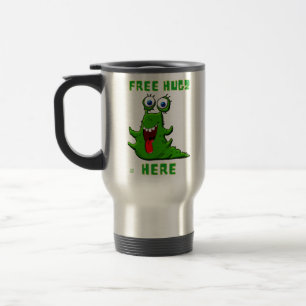 funny travel coffee mug "FREE HUGZ..."