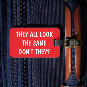 Funny travel luggage tag for bags and suitcases