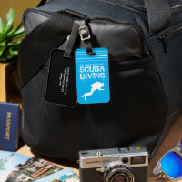 Funny travel luggage tag for scuba diver