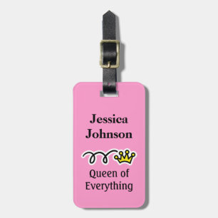 Funny travel luggage tag   Queen of everything