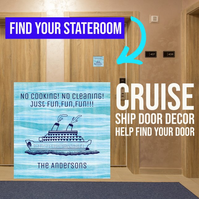 Funny Travel Vacation Ship Door Marker Cruise  (Creator Uploaded)