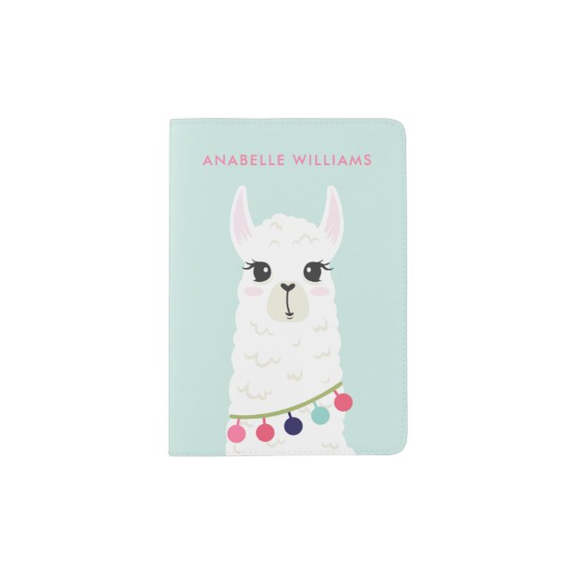 Funny Traveling Alpaca Personalized Passport Holder (Front)